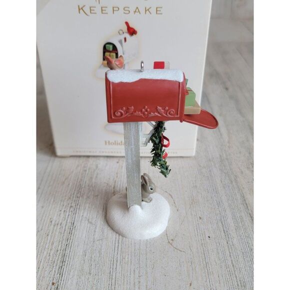Hallmark 2006 holiday mail glitter mailbox bunny ornament Xmas - Picture 4 of 7